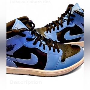 Air Jordan 1 Mid University Blue/Black White Men's size 8.5